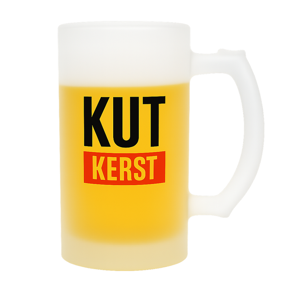 Bierpul met de tekst Kut kerst
